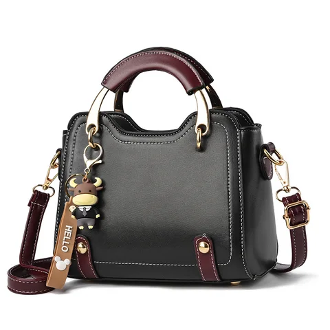 casual tote metal Handle bags luxury PU leather