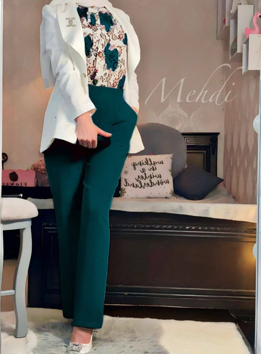 Office style long sleeve suit 3 pieces